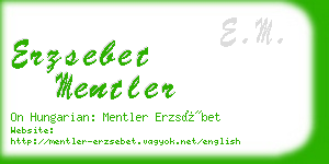 erzsebet mentler business card